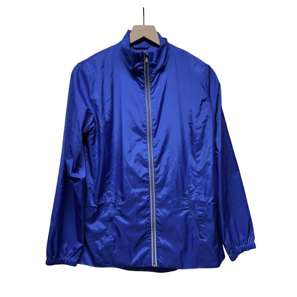 Polo Ralph Lauren Golf Windbreaker Jacket Women Sz M Full Zip Blue Mesh Lined